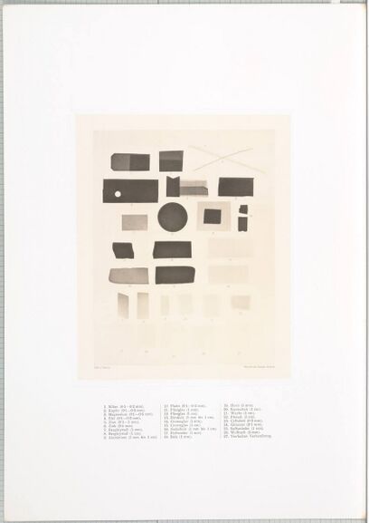 Josef Maria Eder und Eduard Valente: Tabelle der Durchlässigkeit von verschiedenen Substanzen, 1896, Heliogravure