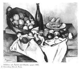 Paul Cézanne, Stillleben mit Äpfeln und Flasche, um 1885