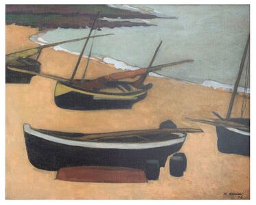Heinrich Schröder, Boote bei Étretat, 1909