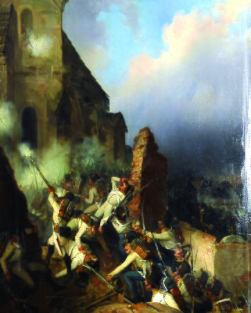 Wilhelm Richter (1824 – 1892): Kampf um den Kirchhof von Aspern 1809