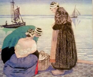 Carl Moser, Fischmarkt in Douarnenez, 1929
