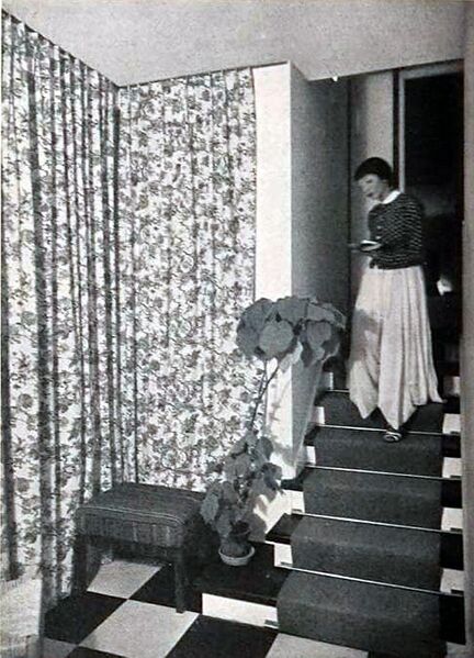 Datei:24 Jacques Groag, Haus Dr. Stern, Perchtoldsdorf, 1934, Textilien von Hilde Blumberger, später Jacqueline Groag, in Moderne Bauformen 1934, S. 322.jpg