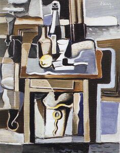 Ernst Paar, Stillleben mit Flasche, 1934