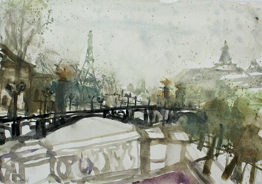 Paris, Quai d’Orsay, 1995, Aquarell